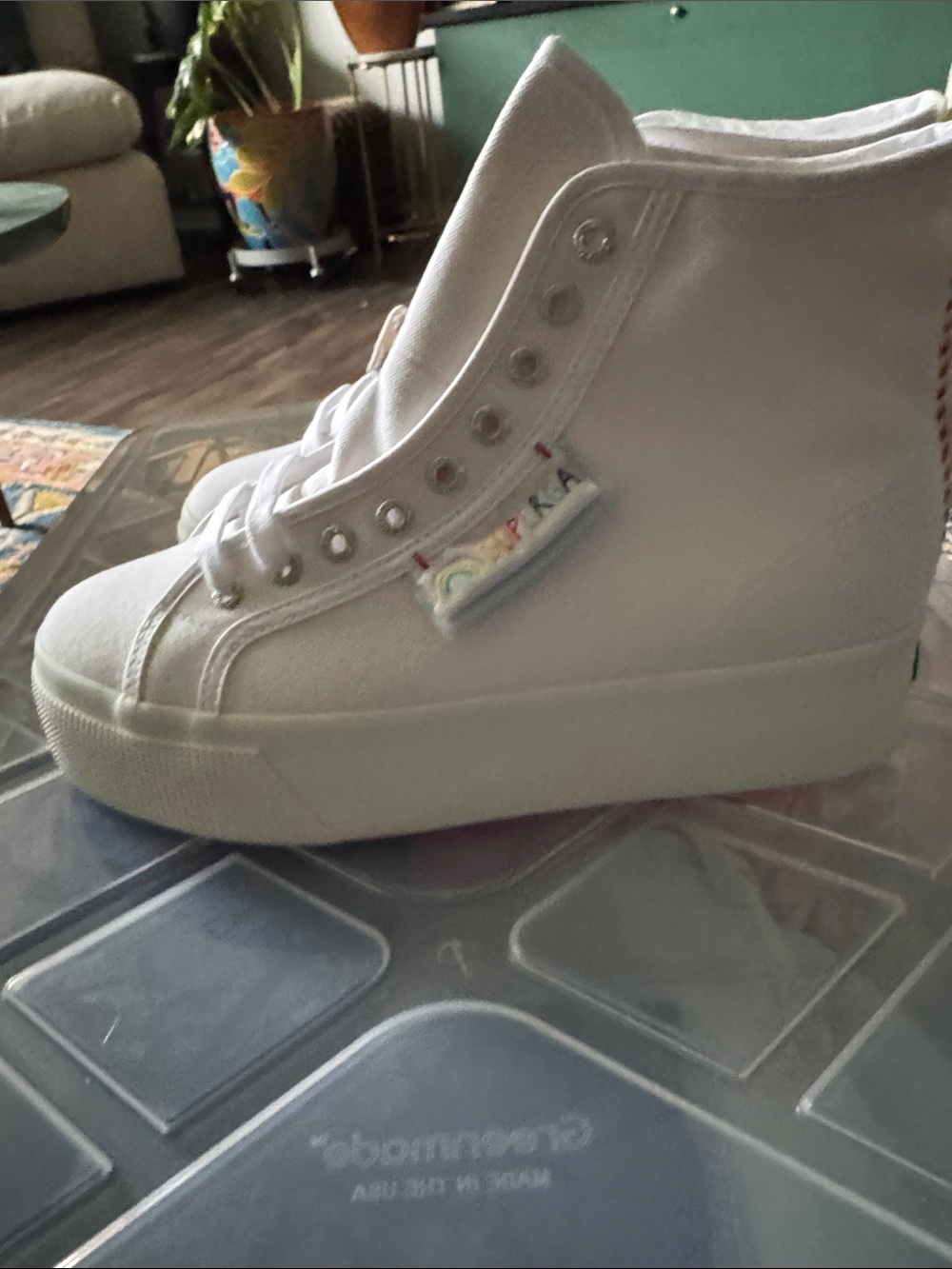 Superga Cream Canvas High-Top Sneakers - Picture 4 of 6